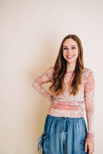 Patchwork Mesh Layering Top
