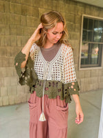 Olive Grove Crochet Top
