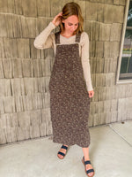 Floral Chestnut Overall Dress