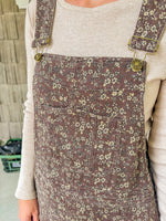 Floral Chestnut Overall Dress