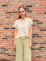 Flared Hem Waffle Knit Top