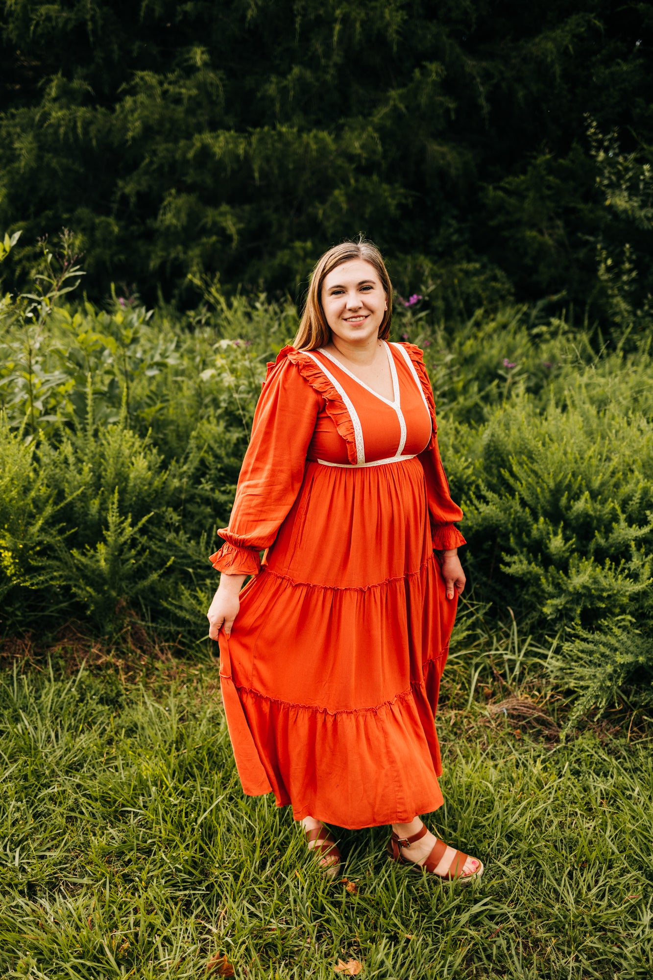 Rust & Ruffles Maxi Dress