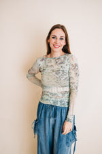 Patchwork Mesh Layering Top