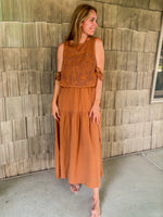 Lace Vest & Sleeveless Midi Dress Set
