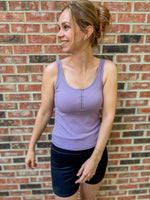 Ribbed Henley Tank Top