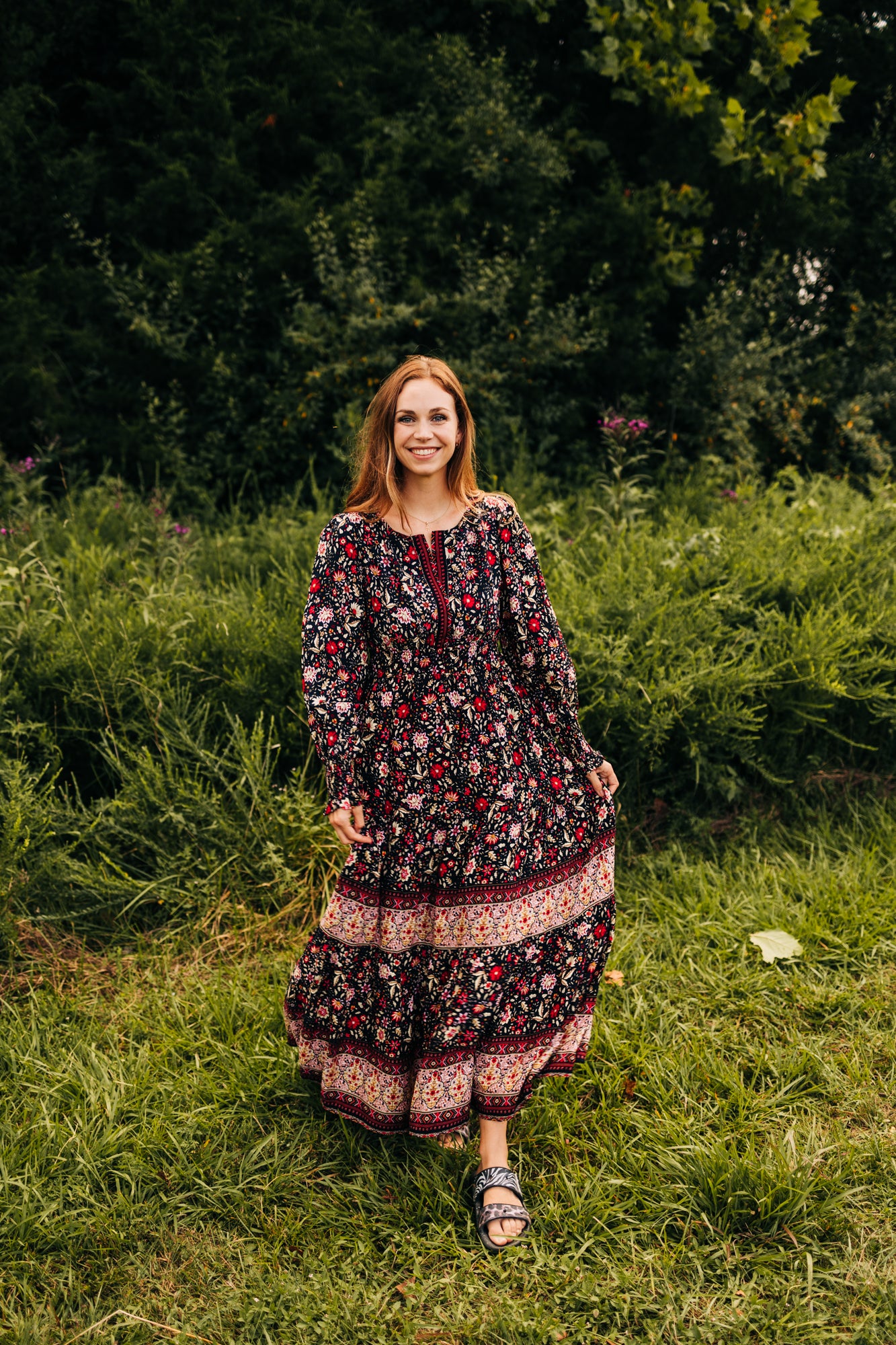 Fall Foliage Maxi Dress