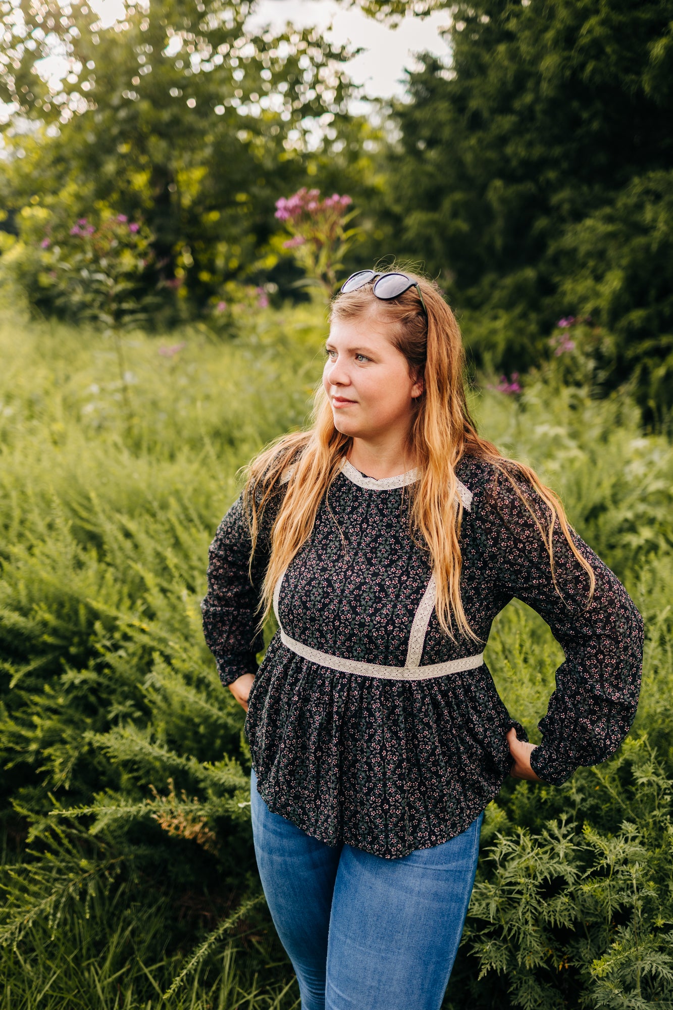 Ditsy Floral Peplum Top