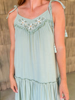 Mint Sage Midi Dress