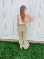 Smocked Waist Wide-Leg Pants
