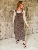 Floral Chestnut Overall Dress
