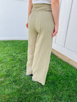 Smocked Waist Wide-Leg Pants