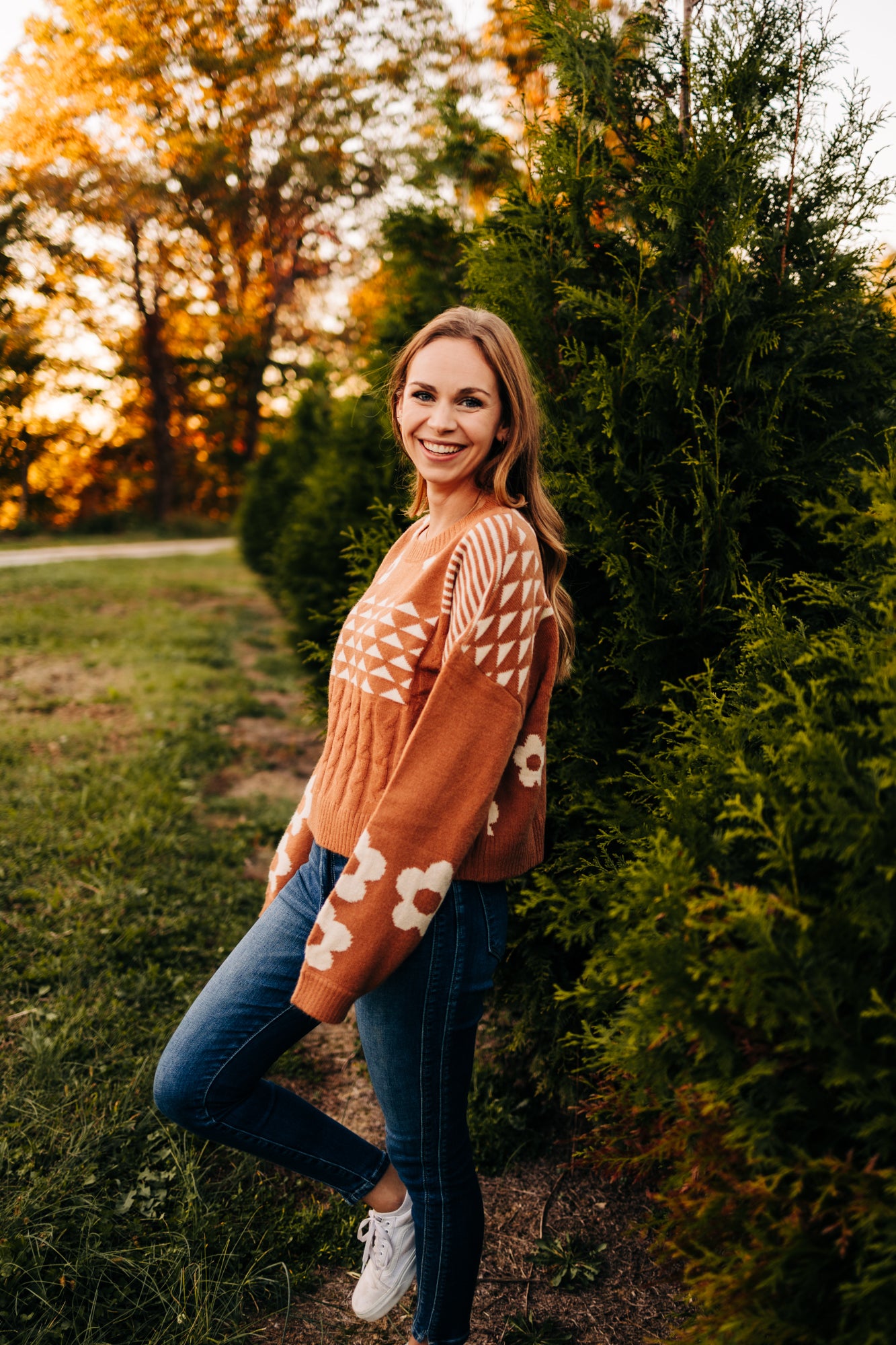 Funky Fall Floral Sweater