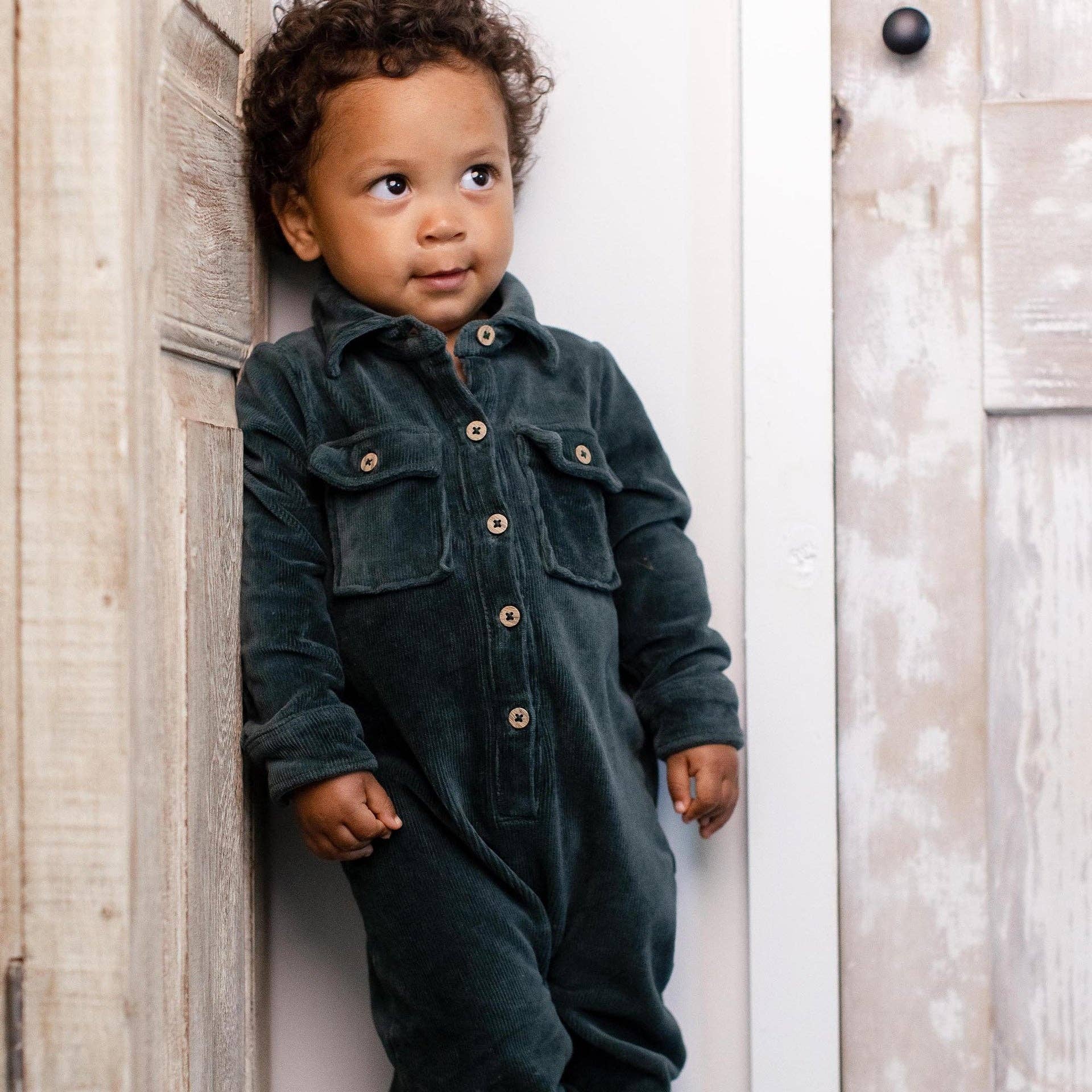 Knit Corduroy Baby Jumpsuit