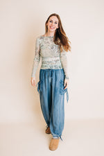 Patchwork Mesh Layering Top