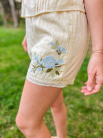Buttercream Embroidered Shorts