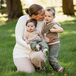 Sleeveless Color Block Infant Sweatshirt Set