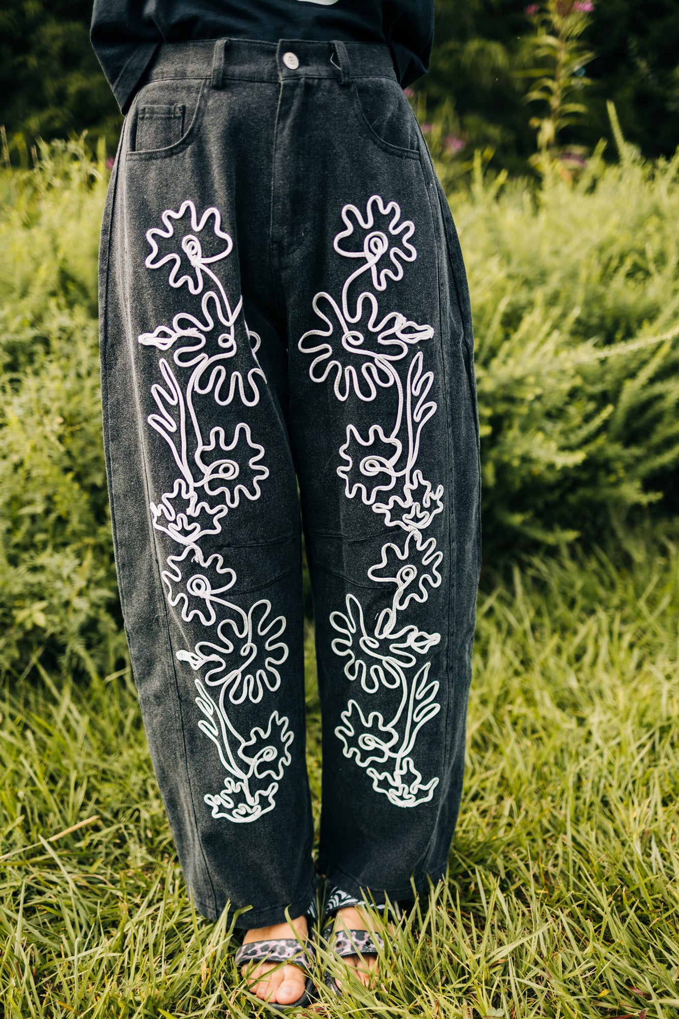 Funky Floral Barrel Pants