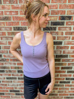 Ribbed Henley Tank Top