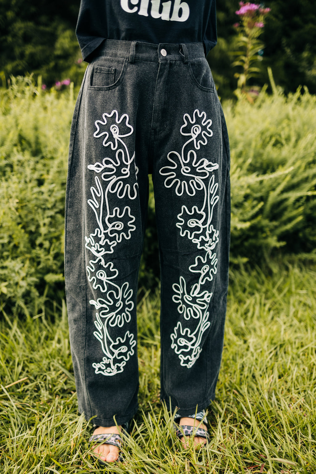 Funky Floral Barrel Pants
