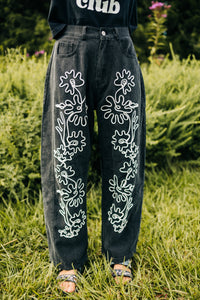Funky Floral Barrel Pants