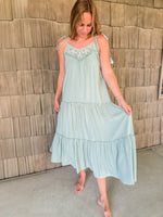 Mint Sage Midi Dress