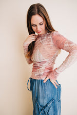 Patchwork Mesh Layering Top