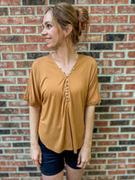 Relaxed Basic Button Tee