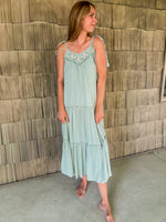 Mint Sage Midi Dress