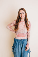 Patchwork Mesh Layering Top