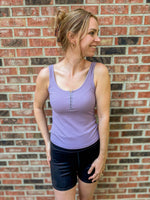 Ribbed Henley Tank Top