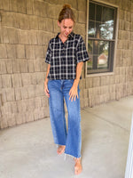 Flannel Henley Top