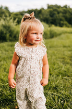 Wheat Floral Romper + Bow