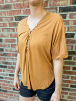 Relaxed Basic Button Tee