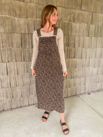 Floral Chestnut Overall Dress