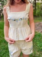 Buttercream Embroidered Tank