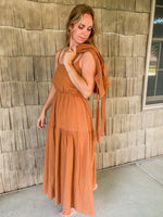 Lace Vest & Sleeveless Midi Dress Set