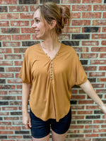 Relaxed Basic Button Tee