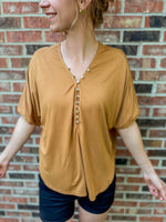 Relaxed Basic Button Tee