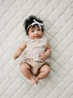 Tan Stripes Peplum Set