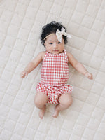 Gingham Ruched Bloomer Set