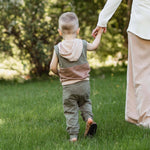 Sleeveless Color Block Infant Sweatshirt Set