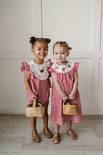 Gingham Strawberry Bubble Romper